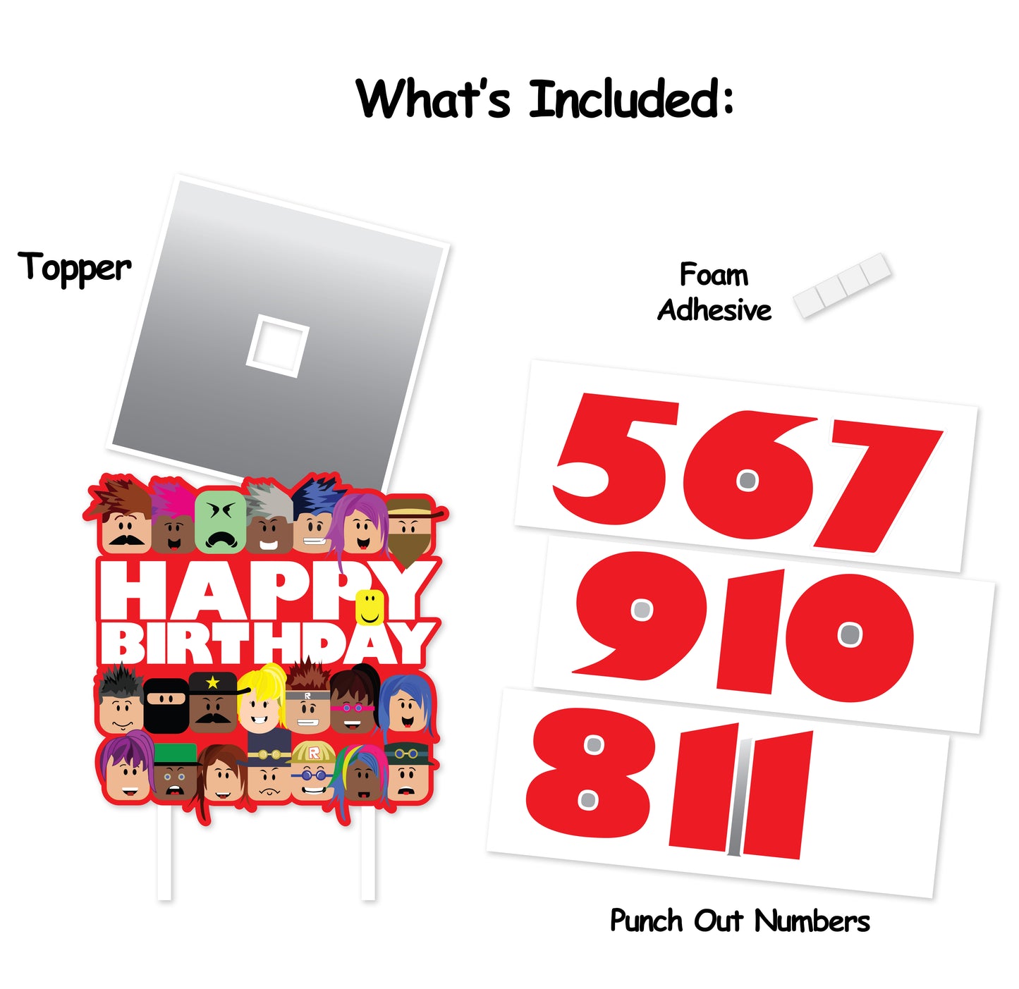 3D Blox Gamer Customizable Cake Topper