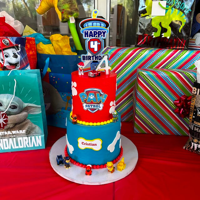 Custom Paw Puppy Birthday Cake Topper