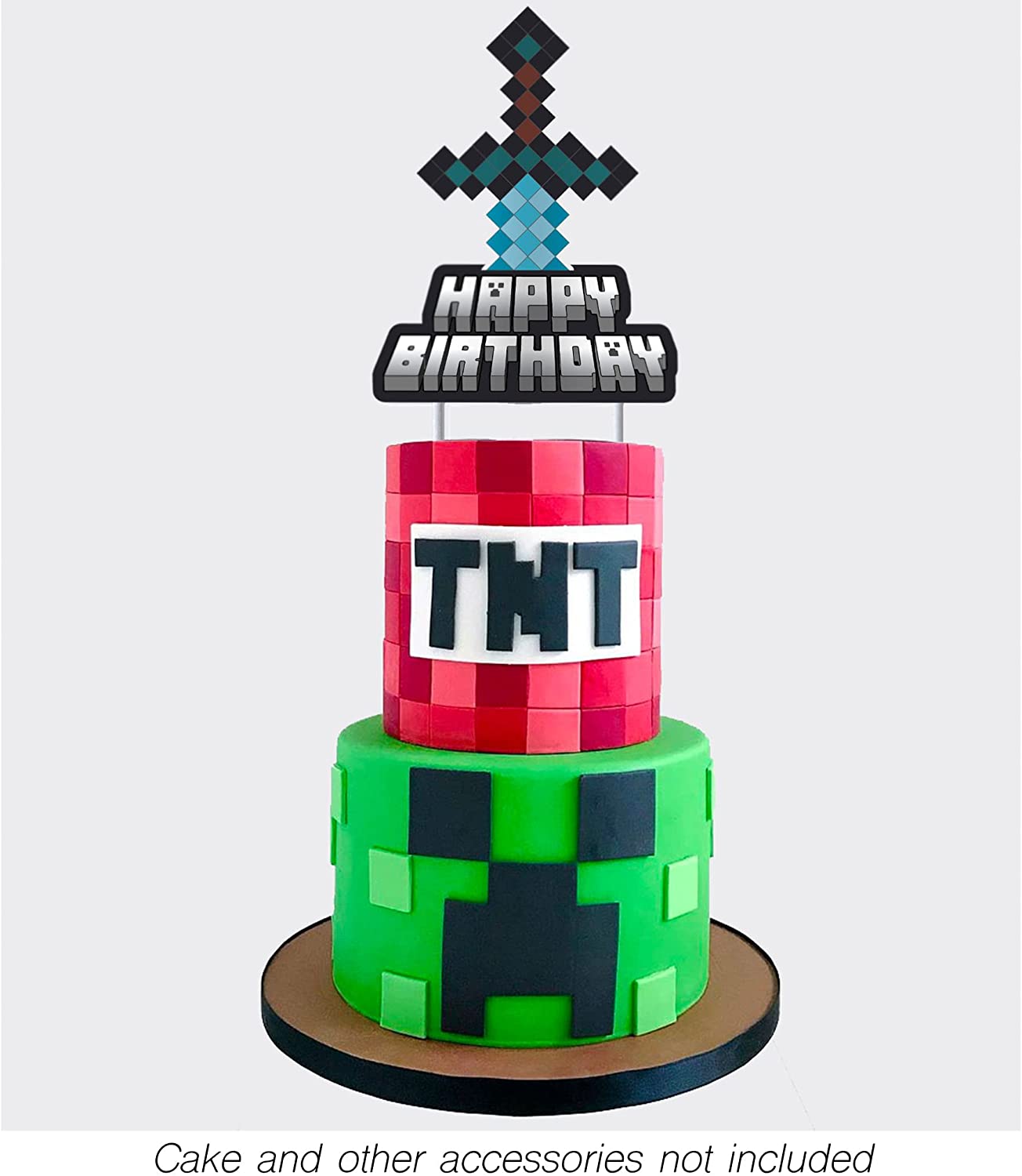 Mining Pixel Gaming Cake Topper
