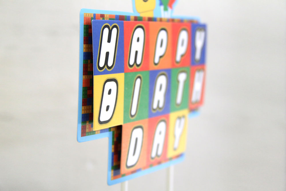 3D Building Blocks Cake Topper