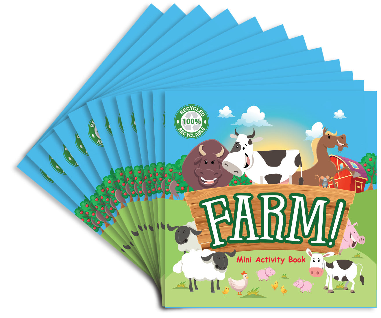 Farm Animals Mini Activity Books 12-pack